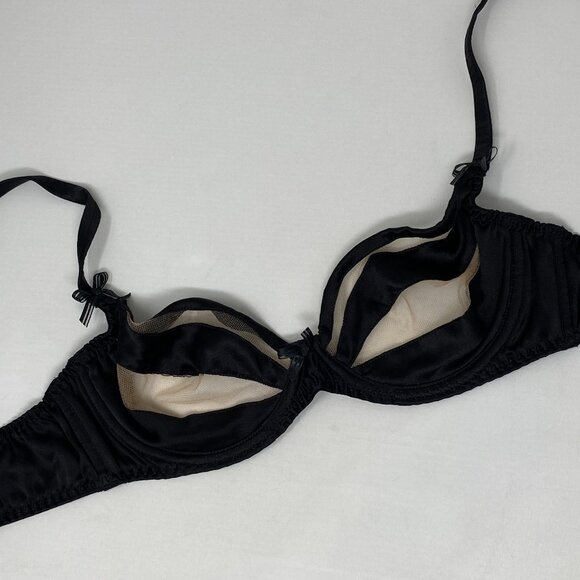 Agent Provocateur Evalyne Black Silk Bra 36B New/Defect - Picture 10 of 16
